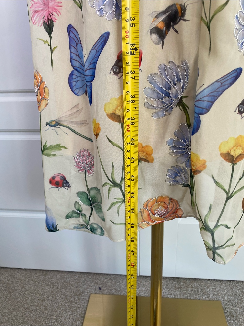 Anthropologie Pankaj & Nidhi Butterfly Garden Beaded Midi Dress NWT 6 - Picture 8 of 15